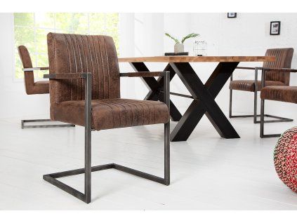 Designové křeslo Big Aston vintage hnědá