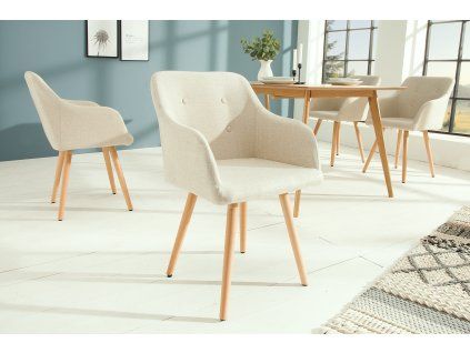 Designová retro židle Scandinavia tmavě béžová