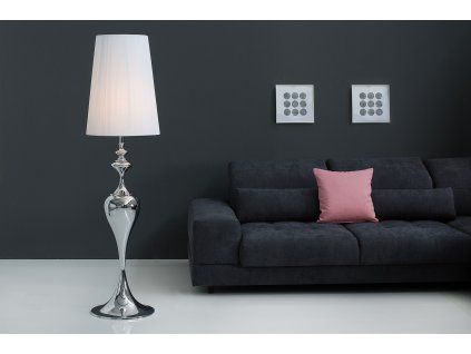 Luxusní stojací lampa Lucie 160cm stříbrná