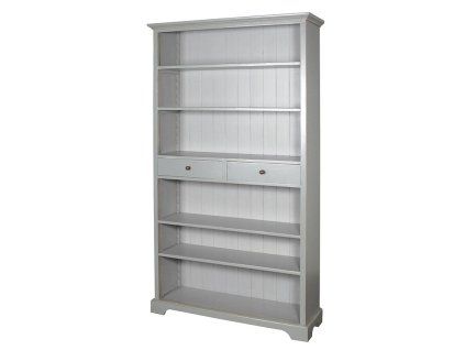 Stylová knihovna Grey Ariano se dvěma zásuvkami