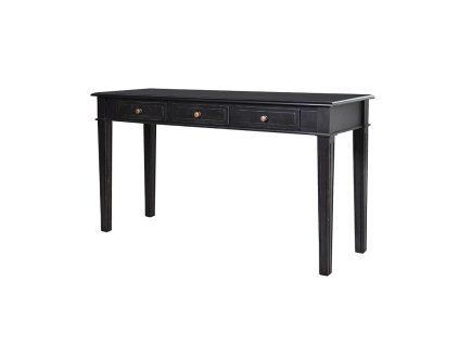 Stylová vintage konzola Black Ariano se třemi zásuvkami