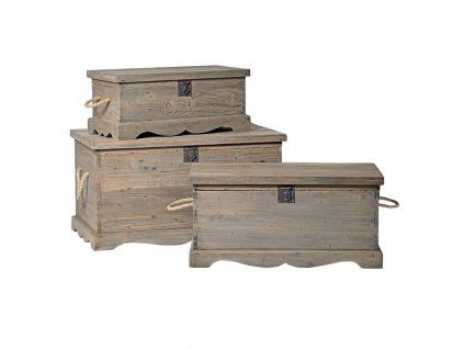 Set tří venkovských truhlic Rustic