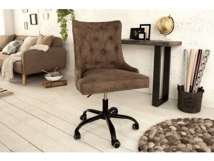 Vintage designové kancelářské křeslo Victorian vintage hnědá