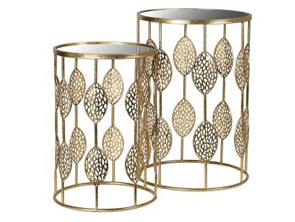 Stylový set art-deco odkládacích stolků Gold Leaf