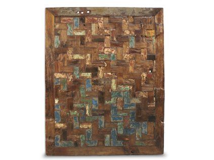 Stylový nástěnný dřevěný panel Multicolor 80x100cm