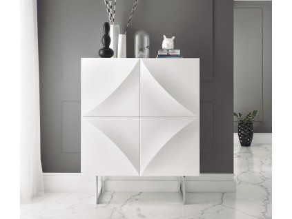Designová moderní komoda Twito 3DLine bílá 100cm
