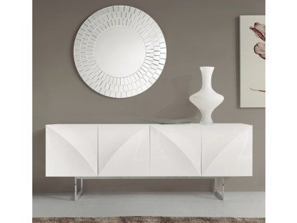 Designový moderní příborník Twito 3DLine bílý 200cm