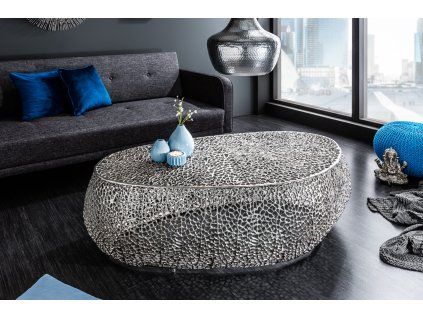 Designový konferenční stolek Esme 122 cm stříbrná