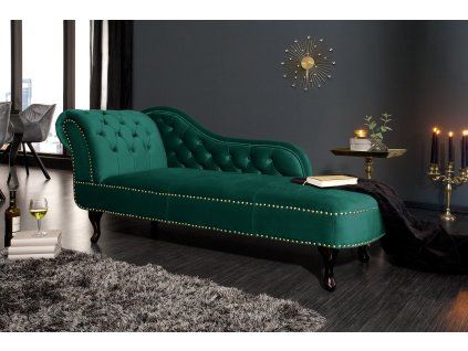 Designová lenoška Chesterfield Smaragdo 170 cm
