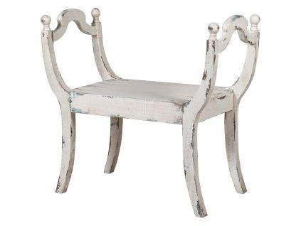 Stylová vintage bílá lavička HERITAGE 79cm