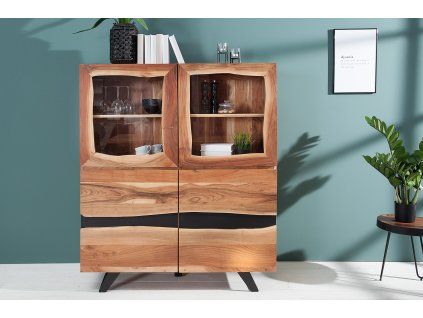 Masivní vysoká skříňka Amaze 140 cm akácie