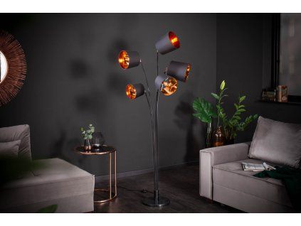 Moderní stojací lampa Levels 178cm černá/zlatá