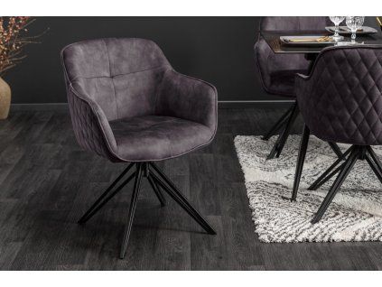Designová otáčecí židle Claudia tmavě šedá
