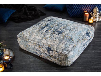 Modro béžový sedací polštář Modern Art 70 cm