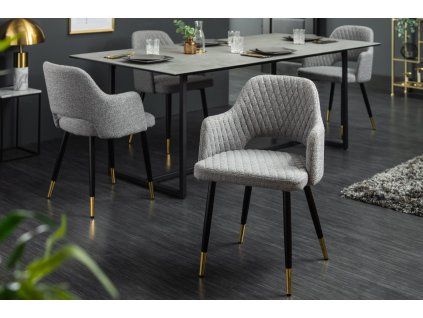 Elegantní židle světle šedý samet