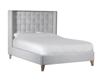 Designová čalouněná postel Silver Linen 150cm stříbrná