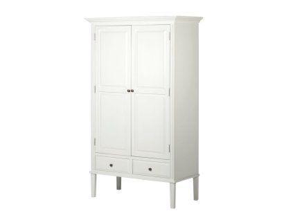 Venkovská šatní skříň White Ariano 110cm dvoukřídlá bílá