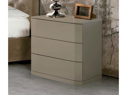 Moderní noční stolek Twito Aero III moka lesk