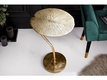 Příruční stolek Leaf 40 cm zlatý kov