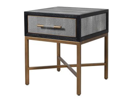 Luxusní Art-Deco příruční stolek Caitlin 61cm shagreen