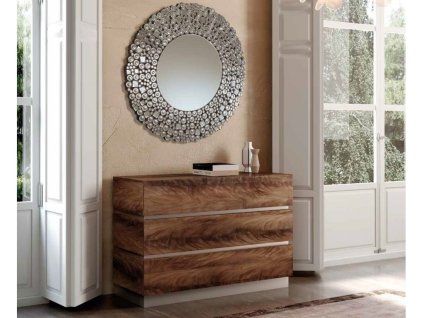 Moderní komoda Rusty Walnut 115cm vysoký lesk