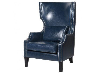 Luxusní kožené křeslo Blue Navy z umělé kůže