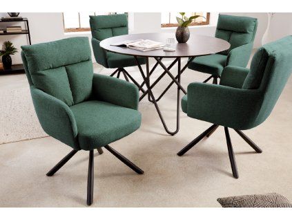 Designová otočná židle Jorge zelená retro styl