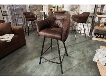 Designová barová židle Lone antická hnědá