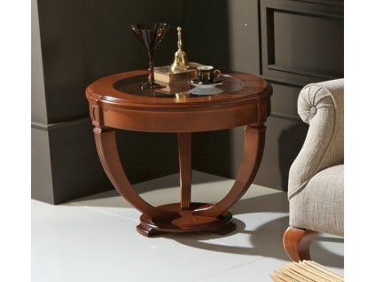 Luxusní rustikální příruční stolek Elsa II 60cm kulatý