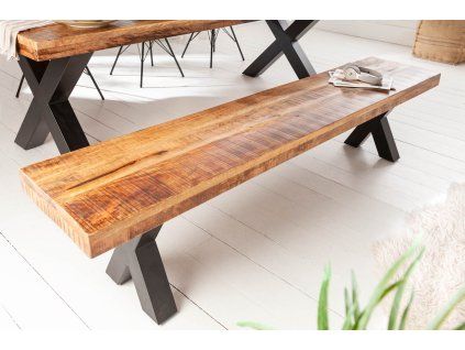 Industriální lavice Aero Mango Natur 160cm masiv