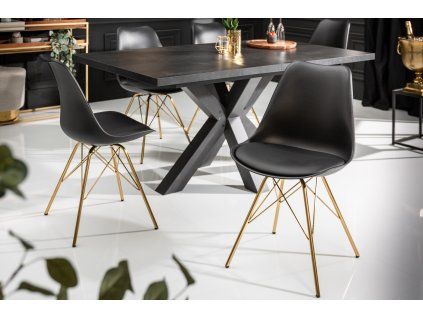 Designová jídelní židle černá ekokůže