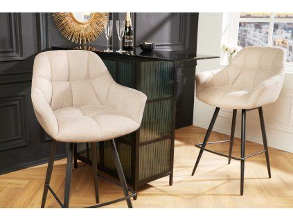 Stylová otočná barová židle Naddia šampaňStylová otočná barová židle Naddia šampaň