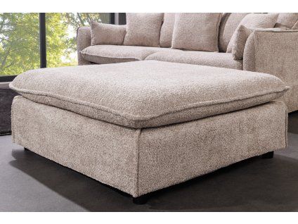 Stylový otoman Teddy Heaven béžový bouclé
