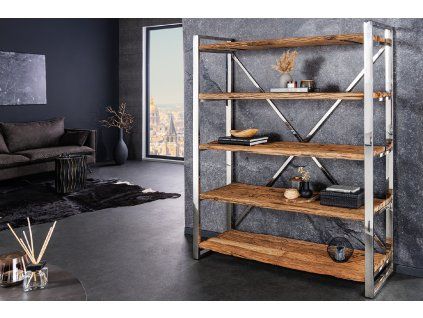 Stylová knihovna Barracuda 185 cm teak