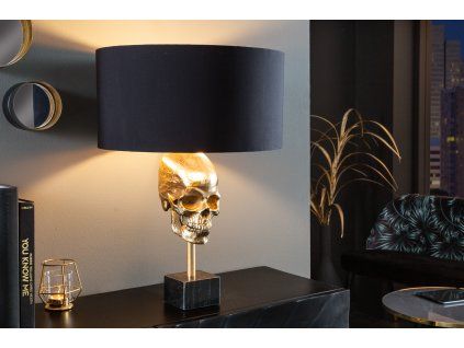 Stylová stolní lampa v podobě lebky