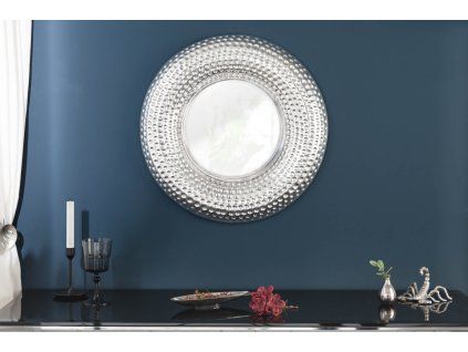Designové kulaté zrcadlo Orient 60cm stříbrné