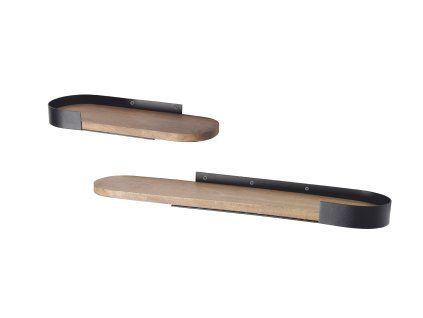 Industriální nástěnné police Pure Nature 60cm 40cm set dvou
