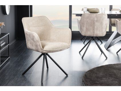 Designová otočná židle Verona champagne