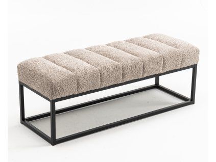 Stylová čalouněná lavice Beauty 110cm krémová bouclé