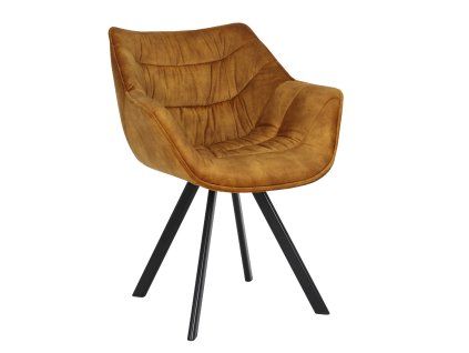 Stylová retro židle Dutch samet žlutá