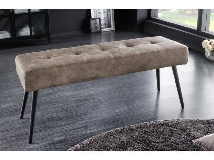 Moderní čalouněná lavice taupe barvy 100cm.