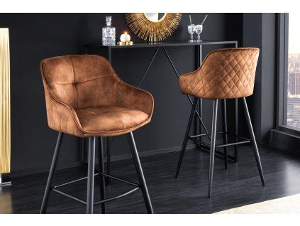 Designová barová židle Claudia hnědá