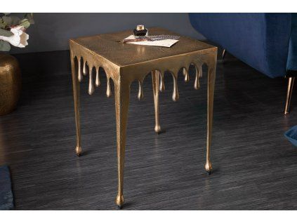 Příruční stolek Drop S 45 cm zlatý kovový minimalistický design