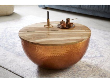 Orientálně laděný kulatý konferenční stolek průměru 60cm.
