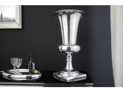 Moderní designová váza 75cm stříbrné barvy.