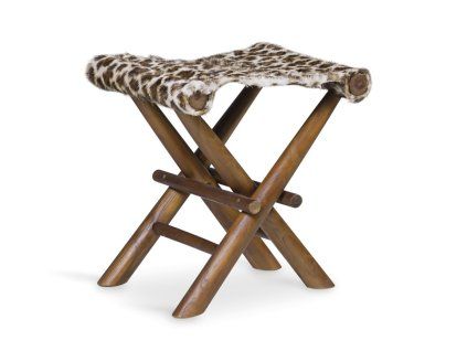 Kožešinová skládací stolička Fur Teak