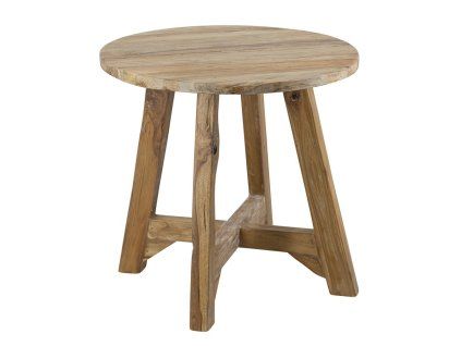 Kulatý konferenční stolek teak 50 cm masiv