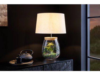 Stolní lampa Classico s čirým skleněným tělem
