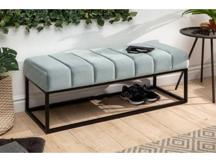 Elegantní lavice Beauty  v sametovém mátovém provedení