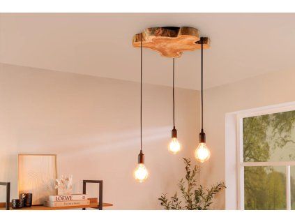 lampa z přírodního longanového dřeva